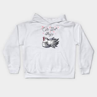 Cute But Angry (White and grey tiel) Kids Hoodie